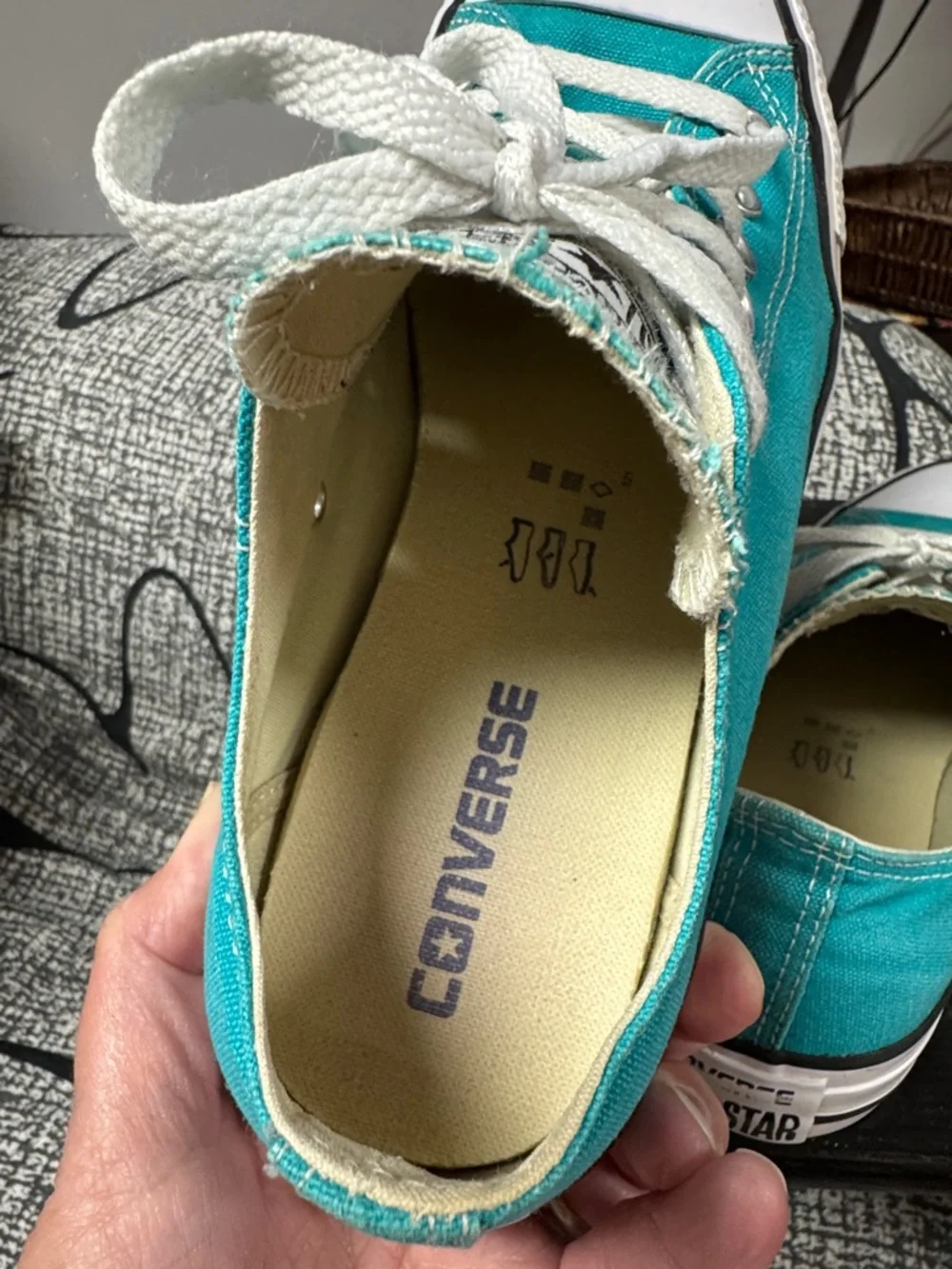 Converse Teal Low Top Sneakers with White Laces - Picture 5 of 10